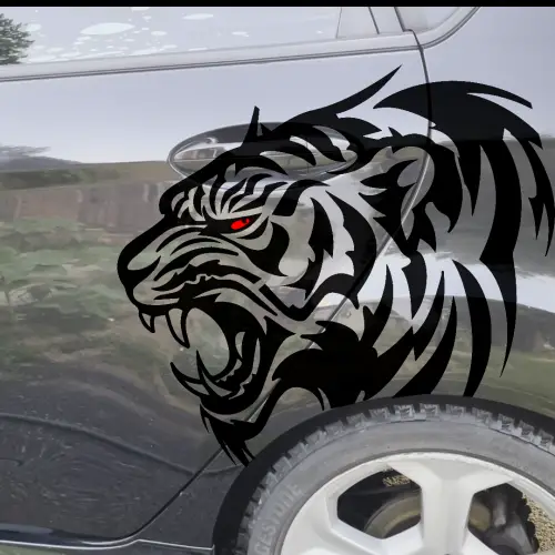 Tiger Face Decal, Huge Car Decal, JDM, Cool Car Decal, Funny Decal, Artistic