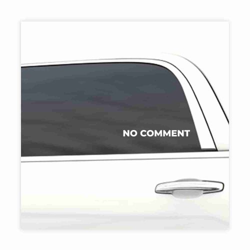 No Comment car decal, funny sticker