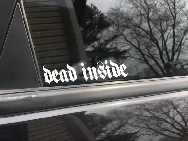 Dead inside car decal, funny sticker